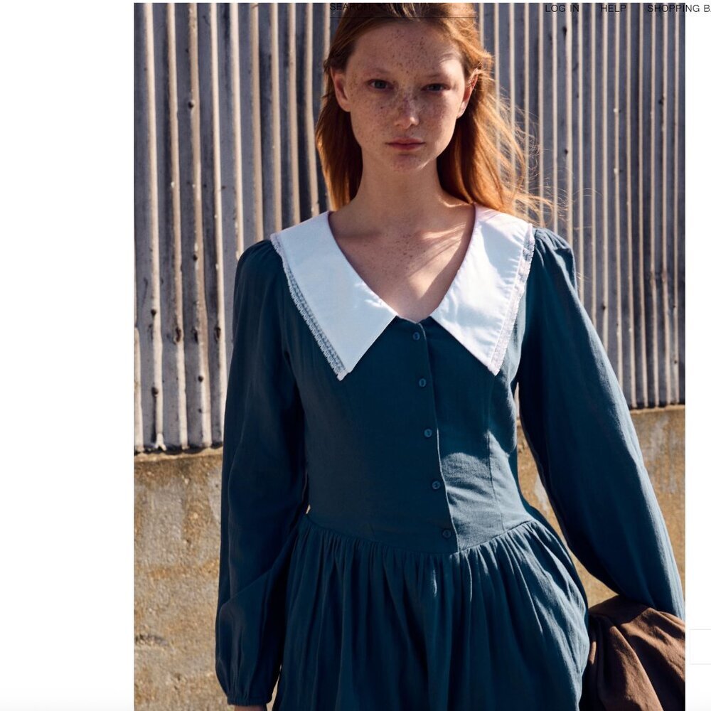ZARA SHORT DRESS WITH PETER PAN COLLAR SIZES M,L NEW WITH TAG! - Picture 2 of 6